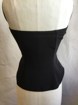Womens, Top, BODY CENTRAL, Black, Cotton, Spandex, Solid, L, Black Texture, Strapless with Elastic Back