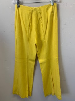 Womens, Pants, N/L, Sunflower Yellow, Cotton, Solid, W 26, No Waistband, Seams Down Center Front, Center Back Metal Zipper,