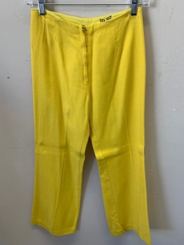 Womens, Pants, N/L, Sunflower Yellow, Cotton, Solid, W 26, No Waistband, Seams Down Center Front, Center Back Metal Zipper,