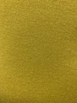 HALOGEN, Sunflower Yellow, Viscose, Nylon, Solid, L/S, White and Black Trim on Crew Neck and Placket, White Buttons
