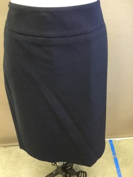 Womens, Skirt, Below Knee, NINE WEST, Navy Blue, Polyester, Solid, 10, FLAT/FRONT