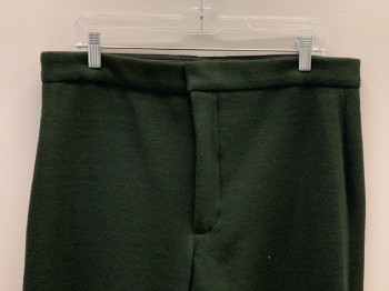 Mens, Sci-Fi/Fantasy Pants, NO LABEL, Dk Green, Wool, Polyester, Solid, 34/28, F.F, Zip Front, Made To Order