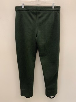 NO LABEL, Dk Green, Wool, Polyester, Solid, F.F, Zip Front, Made To Order