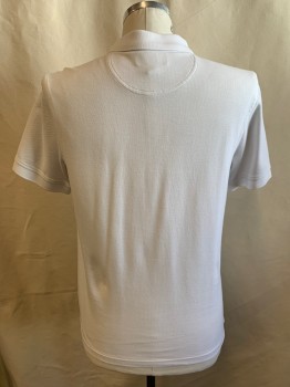 NORDSTROM, White, Cotton, Solid, Collar Attached, 1/4 Button Front, Short Sleeves
