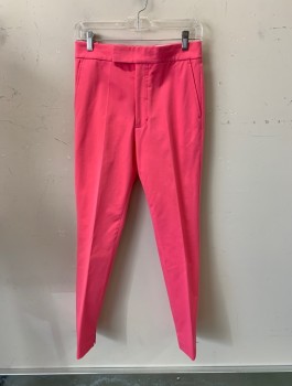 Womens, Suit, Pants, HELMUT LANG, Fuchsia Pink, Cotton, Lycra, Solid, W28, 4, F.F, 4 Pockets, Tuxedo Style WB