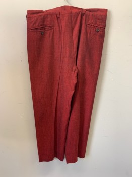 Mens, Pants, REDS, Red Burgundy, Black, Wool, 2 Color Weave, 36/29, Side Pockets, Zip Front, Pleated Front, 2 Back Welt Pockets, MULTIPLES