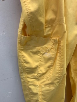 Womens, Nurse, Pant, CHEROKEE, Butter Yellow, Poly/Cotton, Spandex, Solid, XL, Drawstring, Multiple Patch Pockets with Carpenter Loops