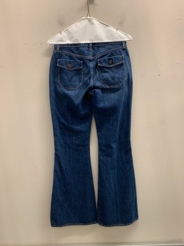 Womens, Jeans, LEVI'S, Dk Blue, Cotton, Solid, H34, W25, 6+ Pockets, Zip Fly