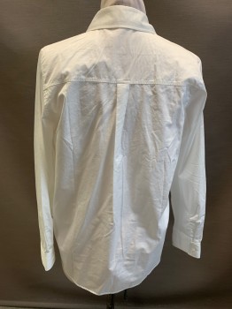 & OTHER STORIES, White, Cotton, Solid, Button Front, C.A., L/S, 1 Pocket,