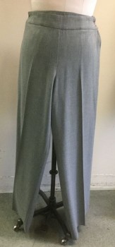 Womens, Suit, Pants, THE LIMITED, Gray, Polyester, Heathered, 32W, 14, Side Zipper, No Pockets, Wide Waistband, No Belt Loops,