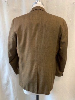 Mens, Blazer/Sport Co, SEARS, Brown, Black, Wool, 2 Color Weave, 40, 1950s,Notched Lapel, Single Breasted, Button Front, 2 Buttons,  3 Pockets
