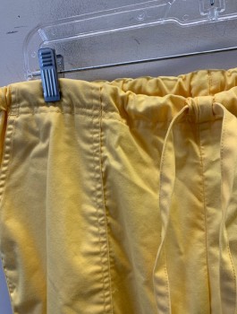 Womens, Scrub Pant Women, CHEROKEE, Yellow, Poly/Cotton, Spandex, Solid, Petite, M , Drawstring Waist, 2 Side Pockets And Several Cargo Pockets/Compartments At Hip