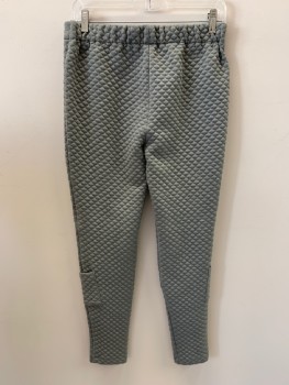 Womens, Sci-Fi/Fantasy Pants, NO LABEL, Gray, Polyester, Cotton, Solid, 29/29, F.F, Quilted Detail, Zip Front, Elastic Waist Band, Made To Order,