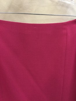 EVAN PICONE SUIT, Hot Pink, Polyester, Solid, Skirt:  Pink with Pink Lining, 3" Large Pleat Hem, Back Zip