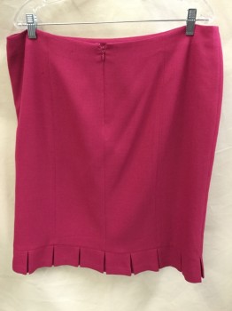 Womens, Suit, Skirt, EVAN PICONE SUIT, Hot Pink, Polyester, Solid, 16, Skirt:  Pink with Pink Lining, 3" Large Pleat Hem, Back Zip