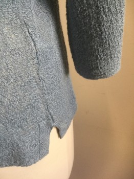 Womens, Pullover, EILEEN FISHER, Slate Blue, Linen, Solid, P L, Earthy Textured Lightweight Knit, 3/4 Sleeves, Scoop Neck, Oversized Fit