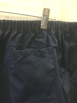 NATURAL UNIFORMS, Navy Blue, Poly/Cotton, Solid, Drawstring Waist, Elastic Waist in Back, 4 Pockets