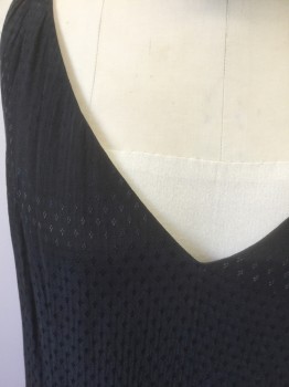 Womens, Dress, N/L, Black, Gray, Rayon, Acrylic, Solid, Diamonds, B:40, Black with Self Diamonds Pattern, 1" Straps, V-neck, Bottom is Solid Gray Ribbed Acrylic Knit, Dropped Waist, Made To Order 1920's Reproduction, Has a Double
