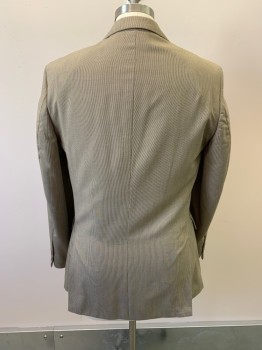 Mens, Suit, Jacket, WILKE RODRIGUEZ, Beige, Wool, Notched Lapel, Single Breasted, Button Front, 2 Buttons, 3 Pockets