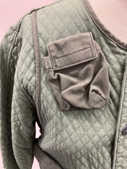 Womens, Sci-Fi/Fantasy Jacket, G RAW, Olive Green, Cotton, Triangles, S, Round Neck Line . L/S, Quilted , with Trim,  Zip & Snap Front 2front Velcro & Zip Pockets ,  Small Right Side Pocket, Solid  Cotton Sleeve  * Blue & White Patch Logo*