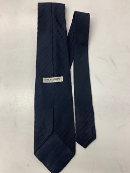 Mens, Tie, GEORGIO ARMANI, Navy Blue, Silk, Stripes - Shadow, Stripes - Diagonal , Four In Hand