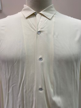 RAG + BONE, Ivory White, Viscose, Solid, S/S, Button Front, Collar Attached,