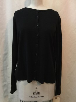 OLD NAVY, Black, Cotton, Polyester, Solid, Black, Button Front,