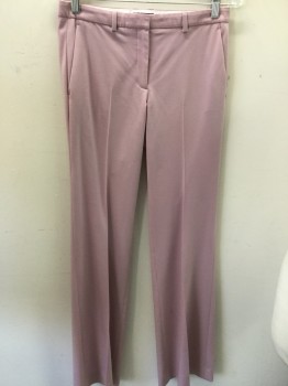 Womens, Suit, Pants, THEORY, Pink, Wool, Elastane, Solid, W29, 2, PANTS: Flat Front, Creased Leg, Slit Pockets