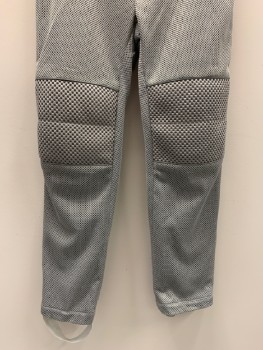 NO LABEL, Gray, Polyester, Solid, F.F, Zip Front, Knee Padding, Belt Loops, Center Back Elastic Waist Band, Made To Order,