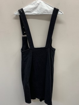 Womens, Skirt, KAYO, Black, Cotton, Elastane, Solid, H:34, W:28, CF ZIP with Slit @ Bottom, High Waisted With Suspender Straps Attached, Pencil Skirt