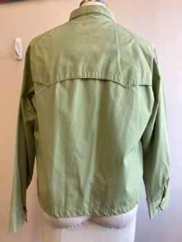 LORD JAMES, Lt Green, Solid, C.A., Zip Front, L/S, 2 Pockets