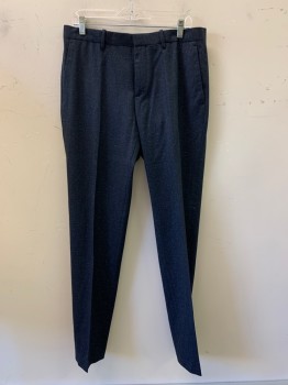 THEORY, Midnight Blue, Blue, Wool, 2 Color Weave, F.F, Slant Pockets, Zip Front, Belt loops