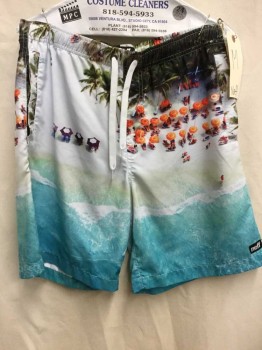 NEFF, Multi-color, Synthetic, Graphic, Beach/ Ocean Grapic