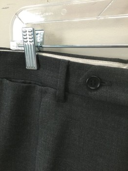 CANALI, Gray, Charcoal Gray, Wool, Glen Plaid, Gray with Charcoal Faint Glenplaid, Single Pleated, Button Tab Waist, Zip Fly, 5 Pockets Including 1 Watch Pocket, Straight Leg **Hem Has Alteration, Small Godet Added at Side Seams