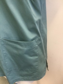 SD, Sea Foam Green, Poly/Cotton, Solid, Short Sleeves, V-neck, 3 Patch Pockets, 1 at Chest, 2 at Hips