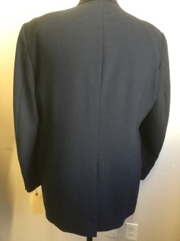 Mens, Blazer/Sport Co, STAFFORD, Navy Blue, Wool, Solid, 48 L, 2 Buttons,  Notched Lapel, 3 Pockets,