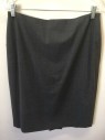 ANNE KLEIN, Gray, Polyester, Wool, Solid, Center Back Zipper,