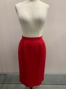 ALBERT NIPON, Cherry Red, Wool, Solid, Pleated Front, Back Slit, Back Zipper,