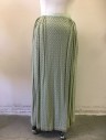 MTO, Sage Green, Rayon, Diamonds, Floral, Full Length Underskirt, Flat Front, Side and Back Gathers, Grosgrain Waistband, Zip Back,