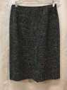 TAHARI, Black, Gray, White, Wool, Synthetic, Tweed, Tweed