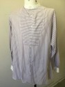 N/L, White, Wine Red, Charcoal Gray, Cotton, Stripes - Vertical , White with Wine Dotted Vertical Stripes with Charcoal Edges, Long Sleeve Button Front, Solid White Band Collar and Button Cuffs, Yoke Panel at Front, Made To Order Turn of the Century
