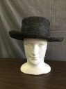 Mens, Historical Fiction Hat , MAURIZIO BAZAR, Faded Black, Straw, Faded, 7 3/8, Tarred Straw Hat, "JACK TAR", Sailors Hat, Double,