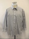 ROUNDTREE & YORK, White, Brown, Blue, Cotton, Plaid, White with Blue/Brown Grid Plaid, Button Front, Collar Attached, Long Sleeves, 1 Pocket, Doubles (FC035028)