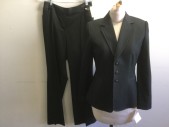 TAHARI, Charcoal Gray, Polyester, Rayon, Solid, 3 Buttons,  Notched Lapel, 2 Pockets,