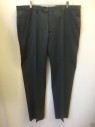 MATTARAZI UOMO, Gray, White, Wool, Stripes - Pin, Gray with White Pinstripes, Flat Front, Button Tab Waist, Zip Fly, 5 Pockets Including 1 Watch Pocket, Straight Leg