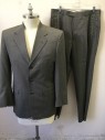 FIORAVANTI, Gray, Wool, Birds Eye Weave, Single Breasted, Collar Attached, Notched Lapel, 3 Buttons,  3 Pockets