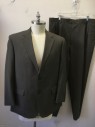 VERSINI, Gray, White, Wool, Stripes - Pin, Brownish Gray with White Pin Stripes, Single Breasted, Collar Attached, Notched Lapel, 3 Pockets, 2 Buttons