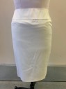 La Fayette, Ivory White, Wool, Elastane, Solid, F.F, Back Zipper, Back Slit