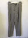 Womens, Suit, Pants, BOY. BAND Of OUTSIDE, Lt Brown, Wool, Solid, Heathered, 2, Pleated Front, Zip Fly, 4 Pockets, Straight Leg