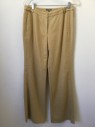 Womens, Suit, Pants, TATUUM, Camel Brown, Wool, Polyester, Solid, 4, W 30, Zip Fly, 2 Pockets, Hemstitch, Tab Buttons Sides Waist